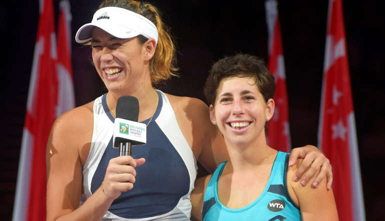 Carla Suarez tenis dobles con Garbiñe Muguruza