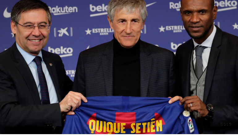 Quique Setién entrenador del FC Barcelona